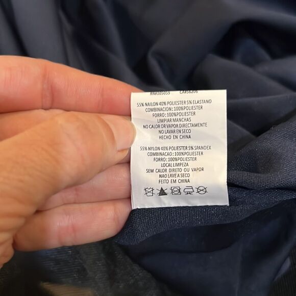 NWT Davids Bridal XSCAPE Bridesmaid Dress Navy Mermaid sheer Formal Dress Prom - Picture 14 of 14